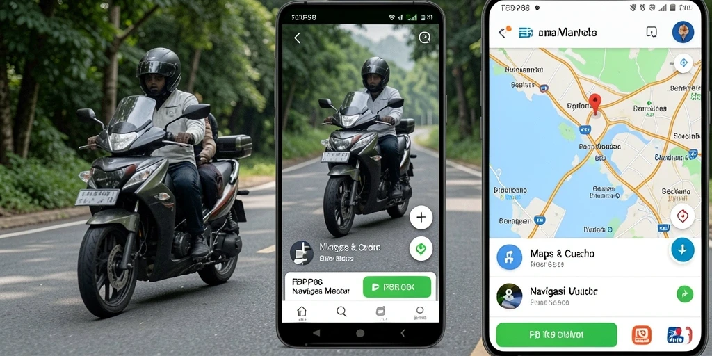 Antarmuka FBRP88 menunjukkan rute navigasi motor yang jelas.