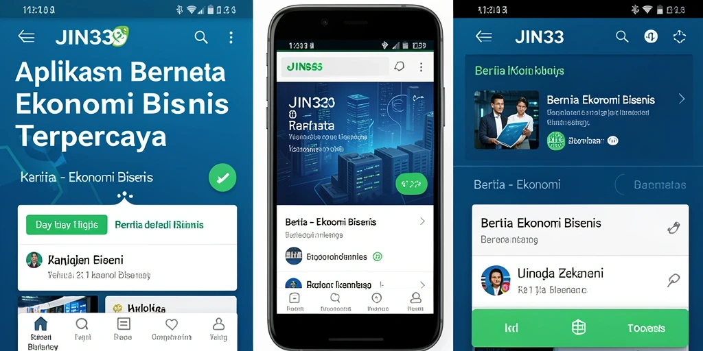 Tampilan antarmuka utama JIN33 memberikan akses mudah ke berita ekonomi terbaru.