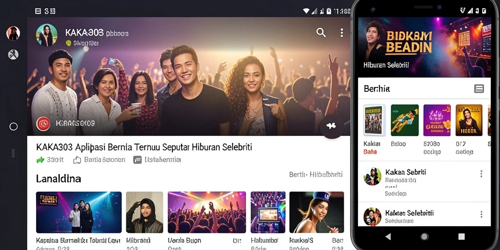Antarmuka aplikasi KAKA303 menampilkan berita hiburan selebriti secara menarik.