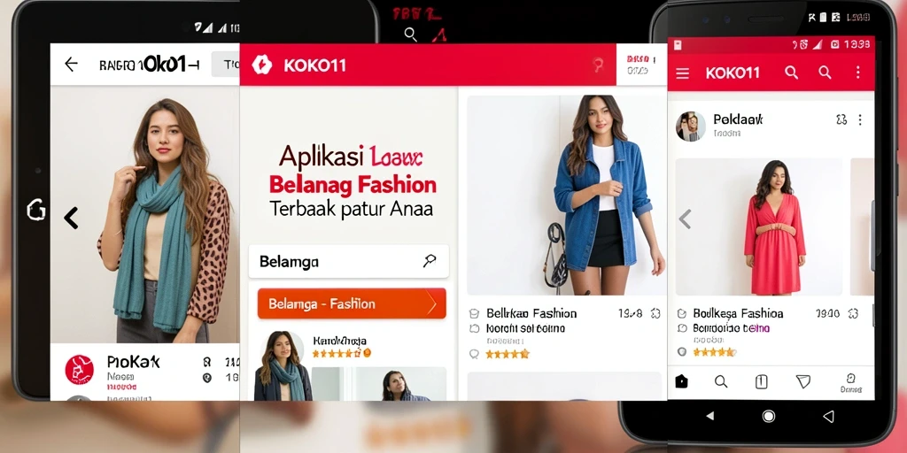 Antarmuka aplikasi KOKO11 yang memudahkan pencarian fashion.