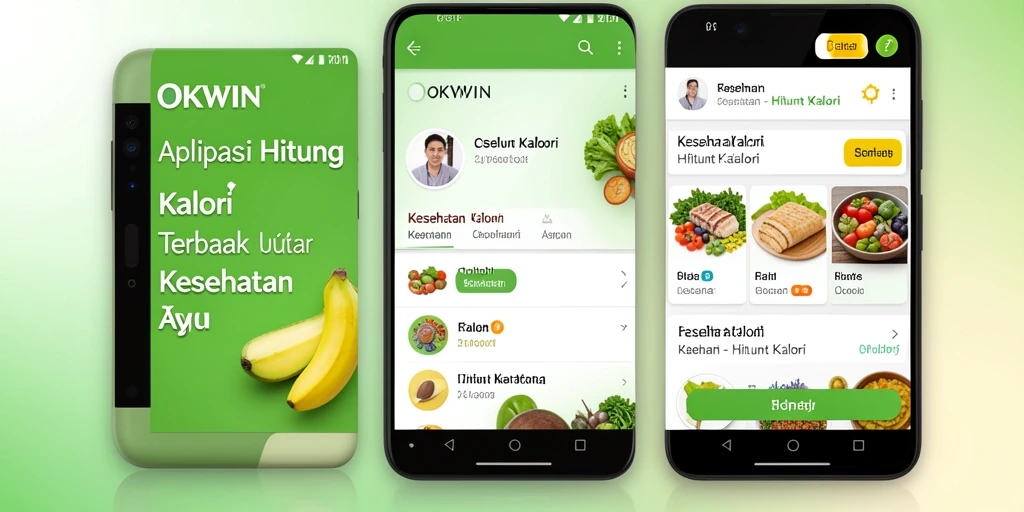 Antarmuka aplikasi OKWIN dengan fitur Hitung Kalori.