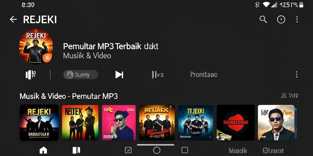 Screenshot antarmuka REJEKI yang menampilkan fungsi Pemutar MP3.